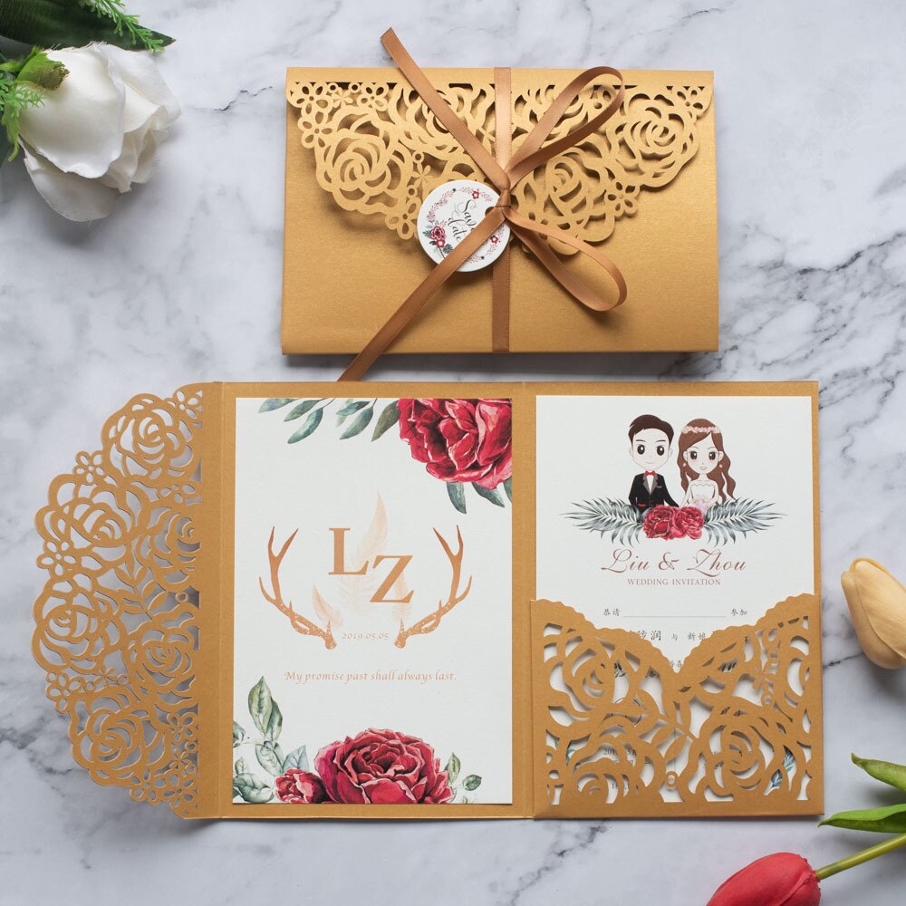 Tarjetas de boda de estilo de lujo, postales para guardar la fecha, decoración , suministros para fiestas y tarjetas de felicitación de Año