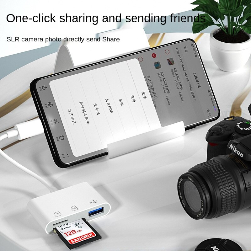 Typ-c-adapter tf cf sd minneskortläsare otg writer compact flash usb-c för ipad pro huawei för macbook usb typ c kortläsare