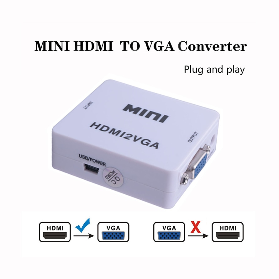 1080P Mini Hdmi Naar Vga Converter Met Audio HDMI2VGA Video Box Adapter Voor Xbox360 Pc Dvd PS3 PS4