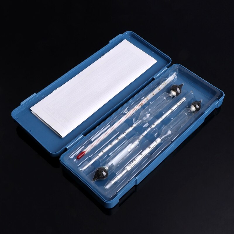 3 stk 0-100%  hydrometer alkoholmeter tester indstillet alkoholmåler + termometer  l4mb