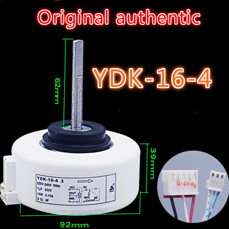 Adecuado para motor de YDK-16-4 de aire acondicionado de hidromasaje dentro del motor de ventilador de 14-4 YDK-16-4G eje largo 16w de Rotación inversa