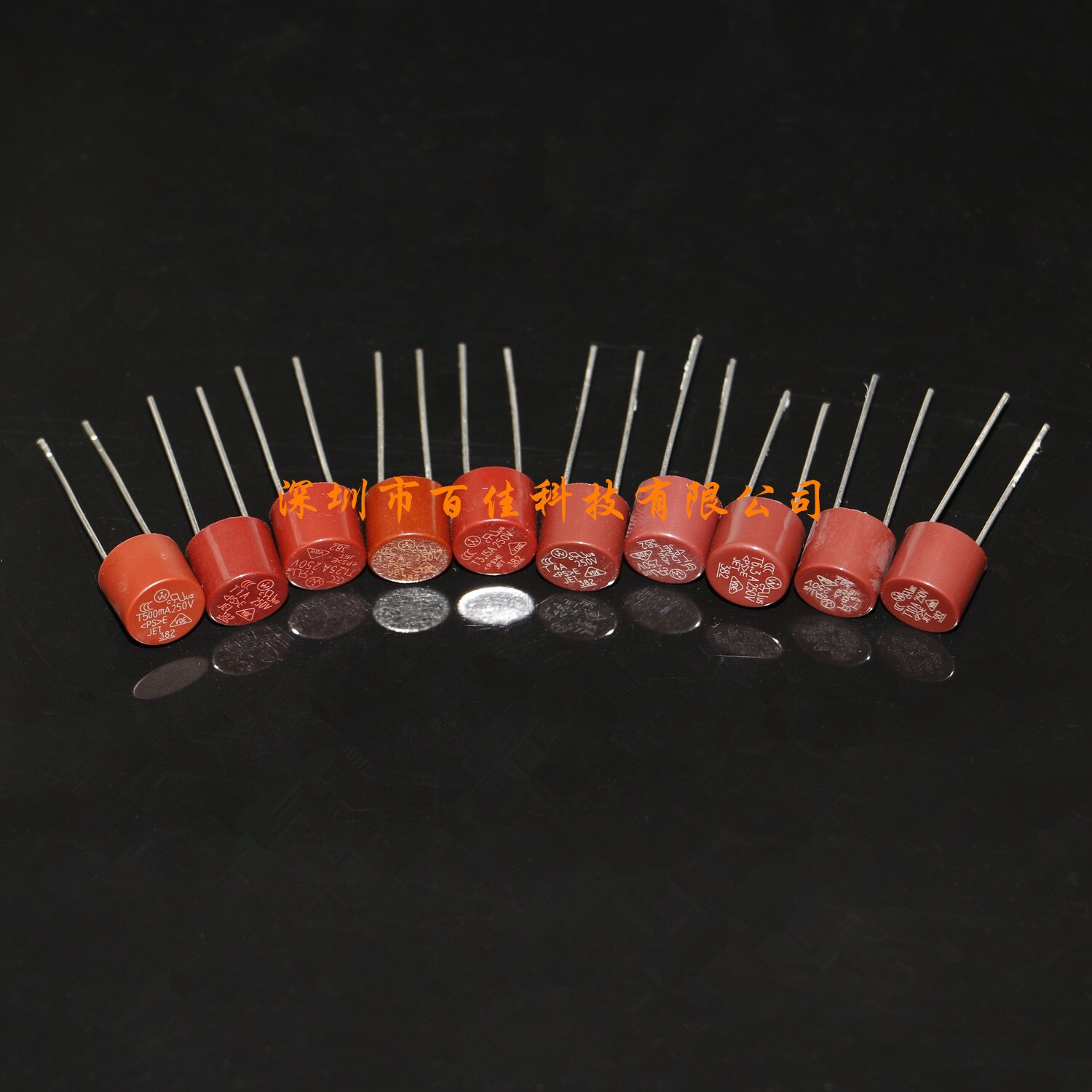 50Pcs 10 specifications 382 round fuse 250V (T0.5-T10A) LCD TV power fuse