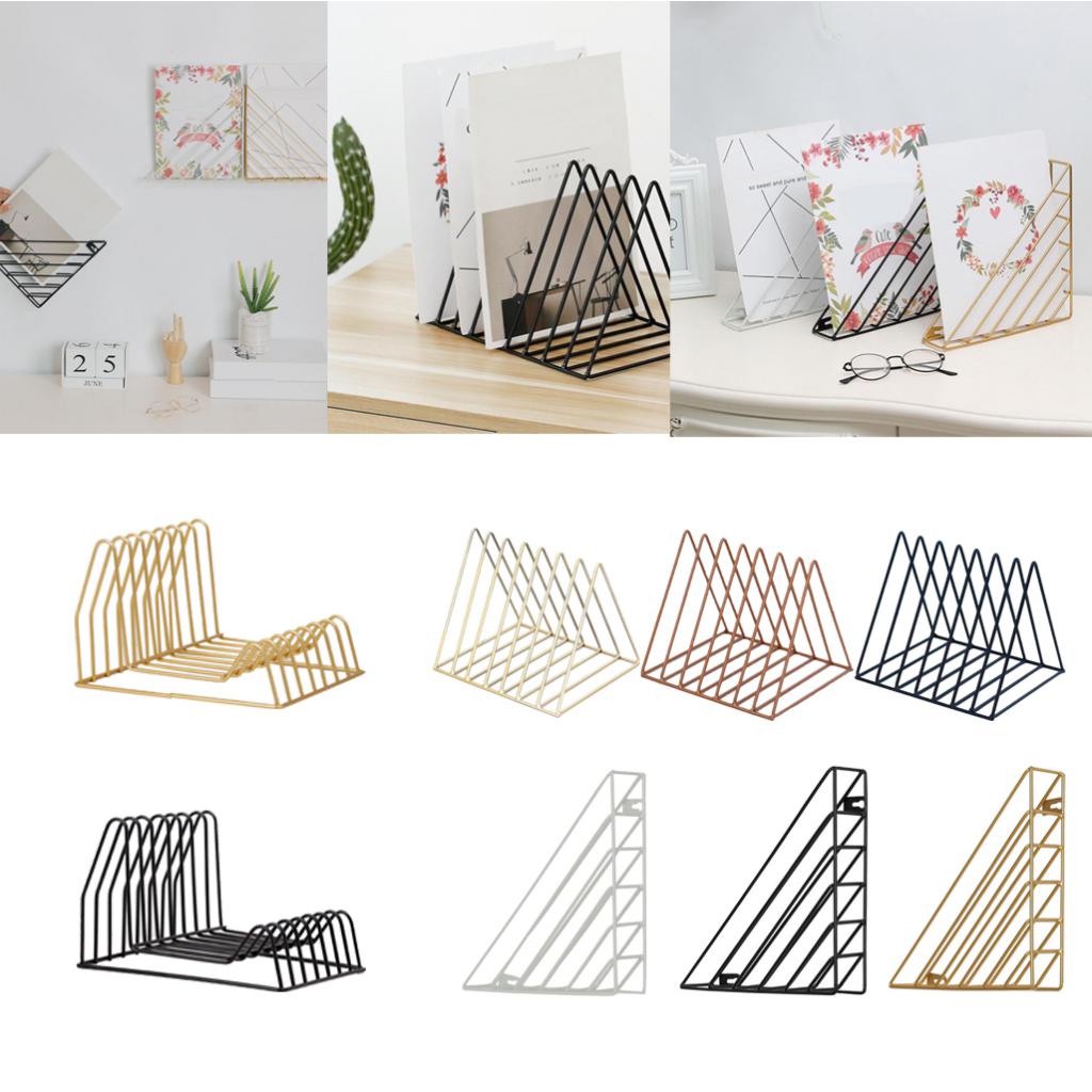 Organizador de archivos Irregular/triangular, colección de cables, estante de almacenamiento de hierro para escritorio, estantería, soporte para revistas para decoración del hogar y oficina