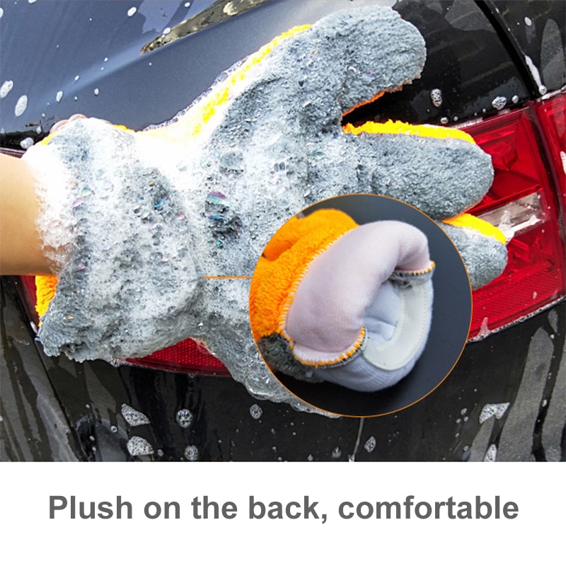 Guantes de microfibra de lujo para lavado de coches, herramienta de limpieza de coche, cepillo de limpieza multifunción para uso doméstico, 1 ud.