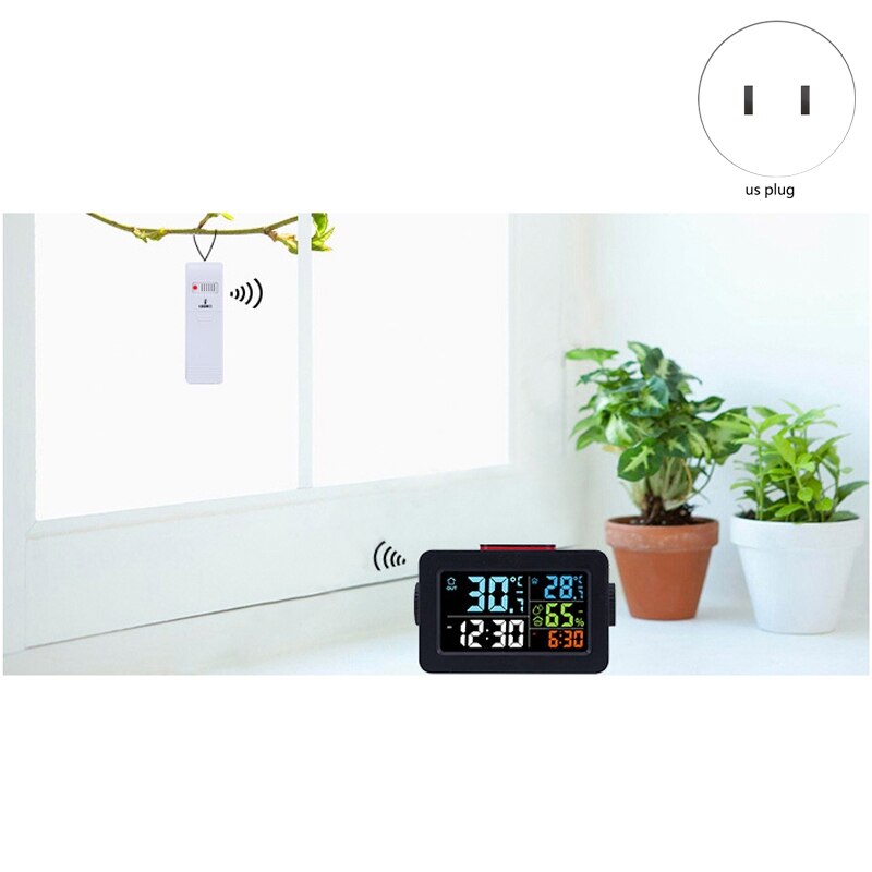 LED Digital Alarm Clock with Thermometer Hygrometer Humidity Temperature USB Charger Wake Up Table Desk Clock
