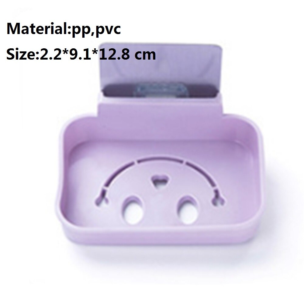 Stainless Steel Soap Dish Bathroom Storage Soap Rack Plate Box Container Wall Storage Rack Holder: 3(plastic)