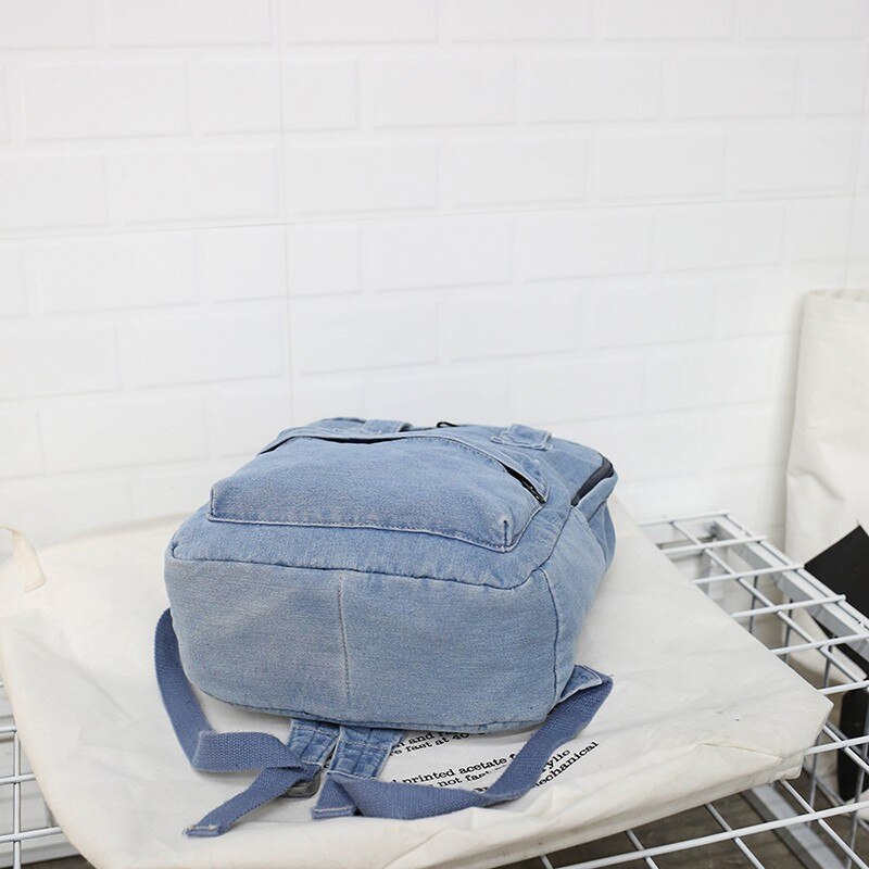 Longmiao Denim Jeans Vrouwen Rugzak Voor School Tieners Meisjes Vintage Stijlvolle Schooltassen Dames Rugzak Vrouwelijke Boekentas Mochila