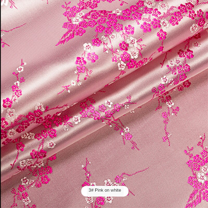 Retro jacquard pattern brocade cloth satin fabric jacquard pattern flower cloth and seam uniform cheongsam DIY