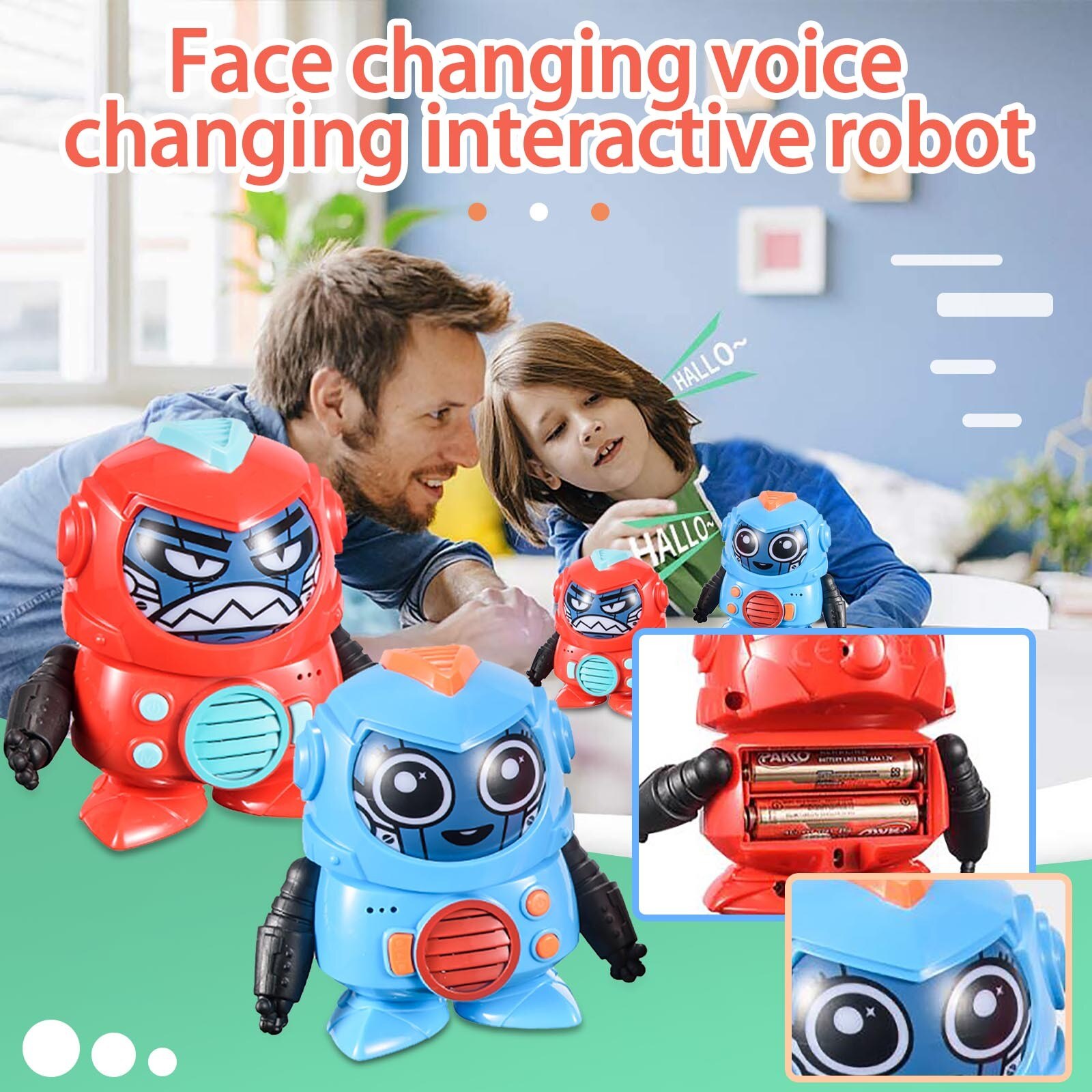 Robot registrazione vocale citofono cambio viso Puzzle genitore-figlio giocattolo interattivo bambola per bambini giocattoli per bambini ragazza ragazzo regalo