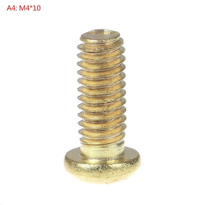 10Pcs M4 Copper Machine Screws Machine Pan Head Brass Screws: A4
