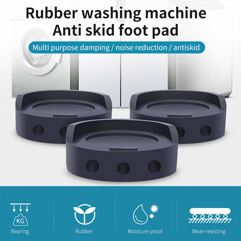 4 pièces Protection de sol universelle Durable Anti Vibration Machine à laver pieds résistant à l'usure amortisseur antidérapant facile à installer