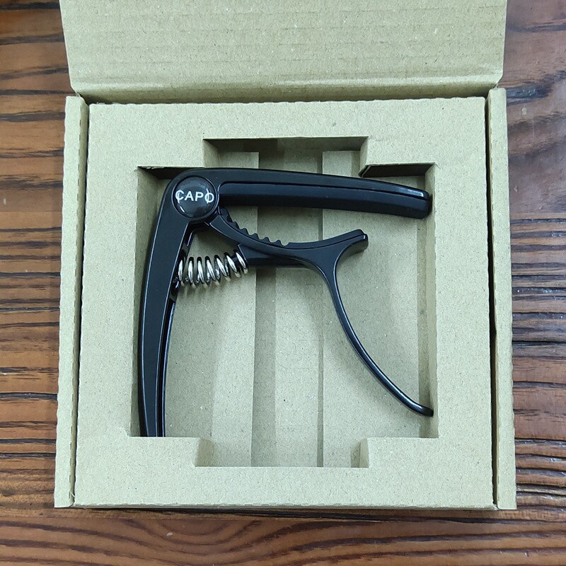 Metallic Capador Voor Gitaar Elektrische Guitarra Tuning Klem Gitaar Capo Voor 6 Snarige Akoestische Muziekinstrument Accessoires: black