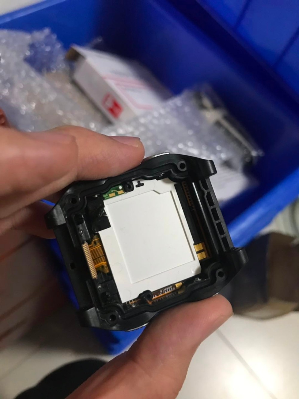 Pour Garmin Forerunner 920XT GPS montre avant boîtier couvercle en verre avec écran LCD, couleur noir/bleu 90%