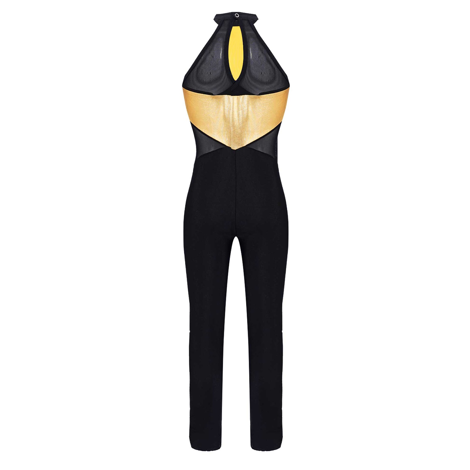 Child Kids Girls Ballet Leotards Gymnastics Costume Sleeveless Mesh Patchwork Style Dance Jumpsuit Gymnastics Leotard Dance Wear