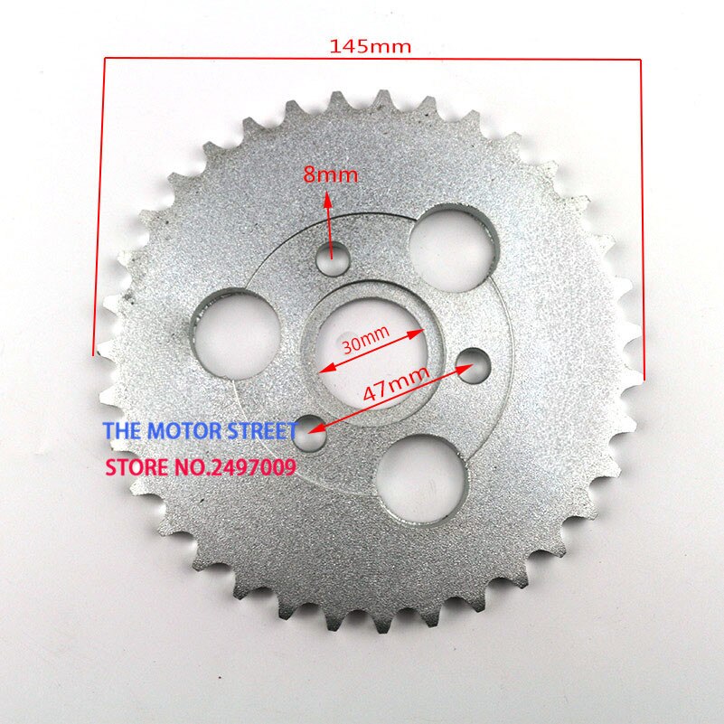 520 kæde 43 tænder 6 huller indvendig diameter 125mm bageste kæde kædehjul til motorcykel abe cykel motorcykel: 420 35t 30mm