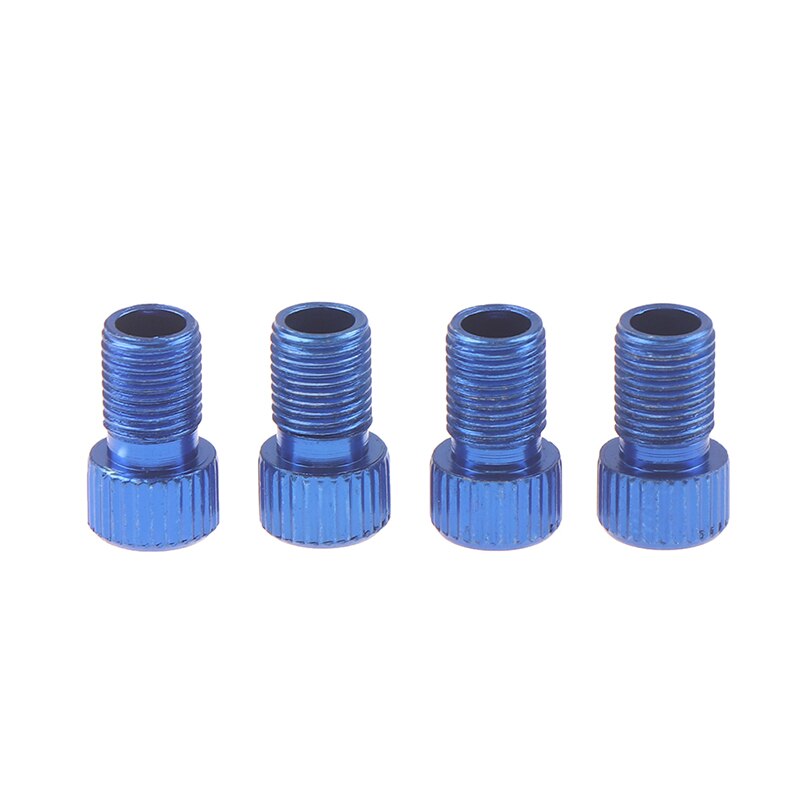 4PCS Aluminum Alloy Bike Valve Adapter Caps Bicycle Air Nozzle Road Adapters Road Racing Bike Inner Tube Tools: 4PCS BLUE