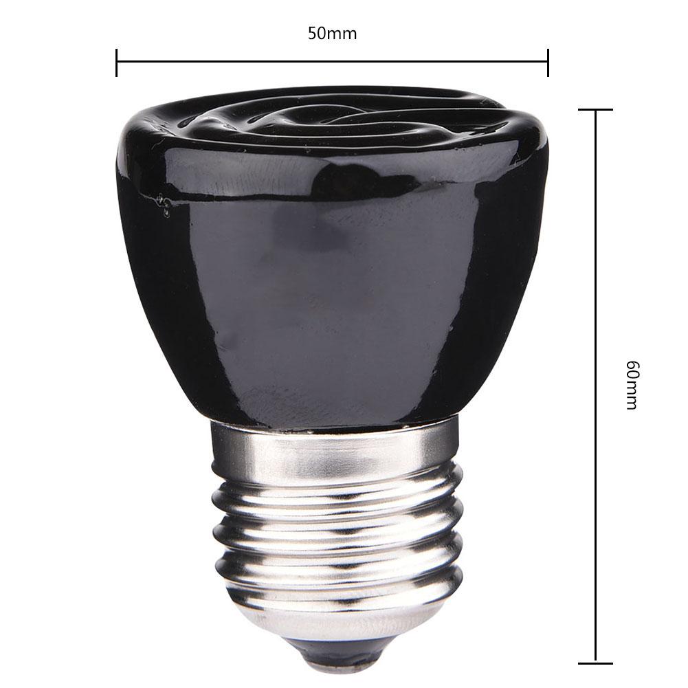 25w 50w 75w 100w e27 kæledyrs opvarmningslampe sort infrarød keramisk emitter varmepære kæledyrsbroder kyllinger krybdyrlampe 110-120v