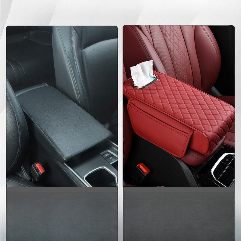 Auto-armsteun box pad verhoging universele pad Auto verhoging tissue opbergtas met zak Centrale kussensloop