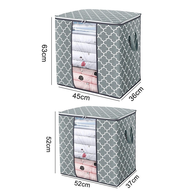 Non Woven Fabric Large Capacity Dirty Clothes Collecting Bag Quilt Blankets Storage Bags With Clear Window Clothing Organizer