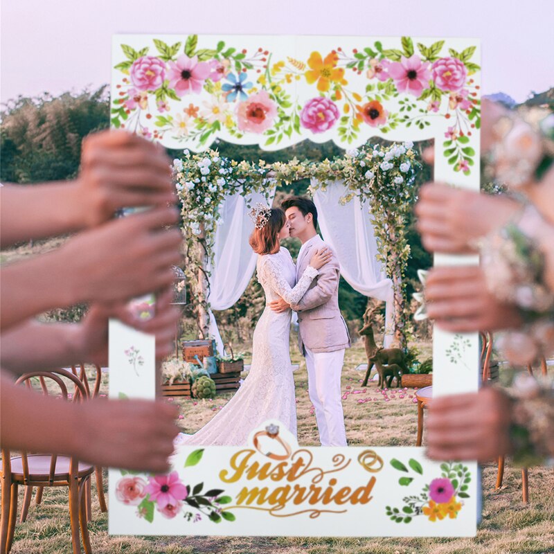 1Pc 48*68cm Wedding Photo Booth Prop Just Married Wedding Day Bride To Be Bridal Shower Wedding Photo Frame Decoration Supplies
