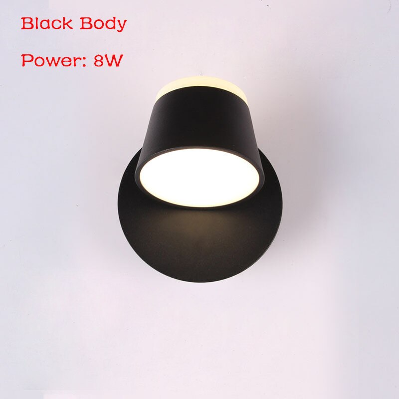 Indoor Wall Lamp 8W/16W /24W 360 Degrees Adjustable LED Wall Lamp Aisle Wall Sconce Living Room Modern Room Bedroom Light NR-177: 8W Black / Warm White (2700-3500K)