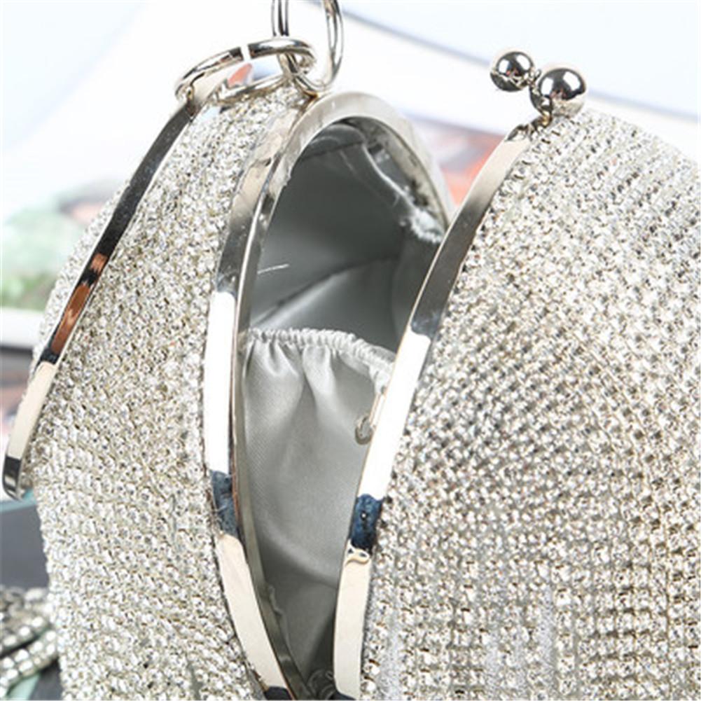 Vintage Frauen Abend Tasche Metall Kette Mini Runde Ball Taschen Bankett Party Schulter Umhängetaschen Kupplungen Rund Käfig Handtasche