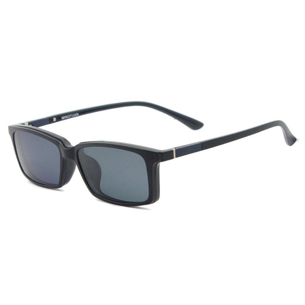 TendaGlasses Lightweight Flexible Rectangular TR90 Men Women Prescription Eyeglass Frame with Polarized Clip On Sunglasses