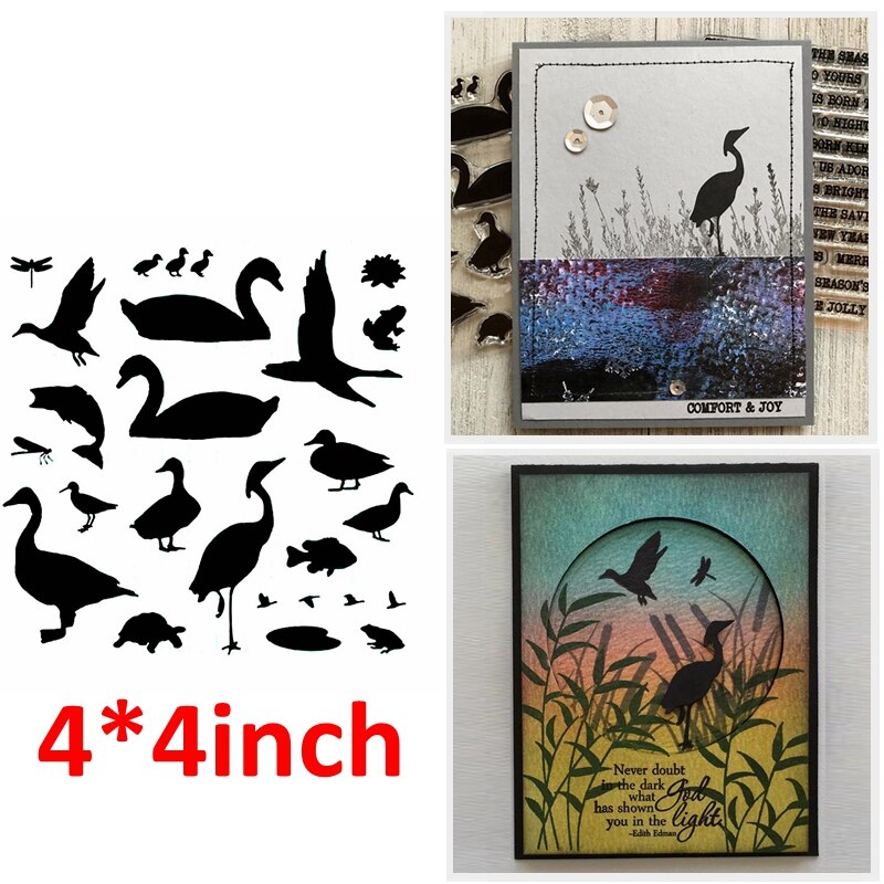 Lake Scenery Swan Elk Birds Tree Valleys Phrase Sentences Clear Transparent Stamps DIY Craft Scrapbooking Making Template: 7
