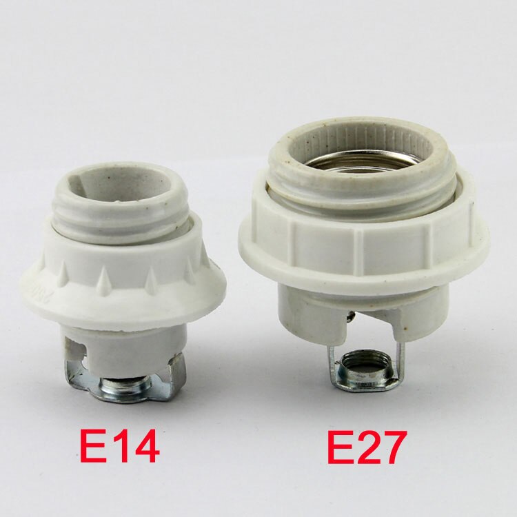 Schroef E14 E27 Keramische Porselein Socket Gloeilamp Houder voor E14 E27 met Ring, 110V 220V