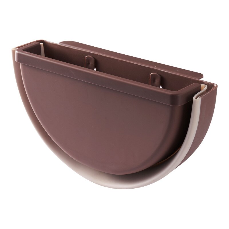Wall Mounted Folding Waste Bin Door Cabinet Hanging Trash Can Bin Kitchen Bathroom Home Waste Storage Rack Box Cleaning Tool: coffee