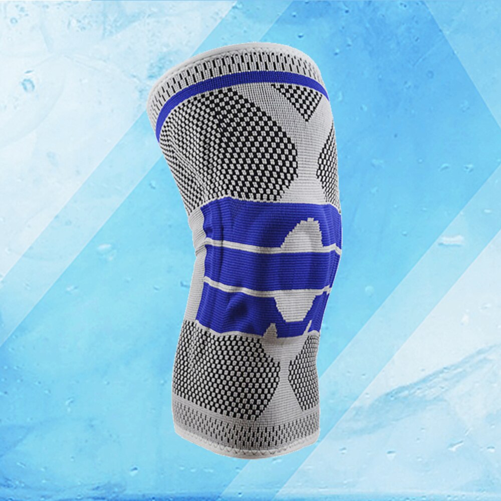 Enkele Fitness Hardlopen Fietsen Knie Ondersteuning Braces Elastische Nylon Sport Knie Pad Sleeve-Sized M (Grijs)