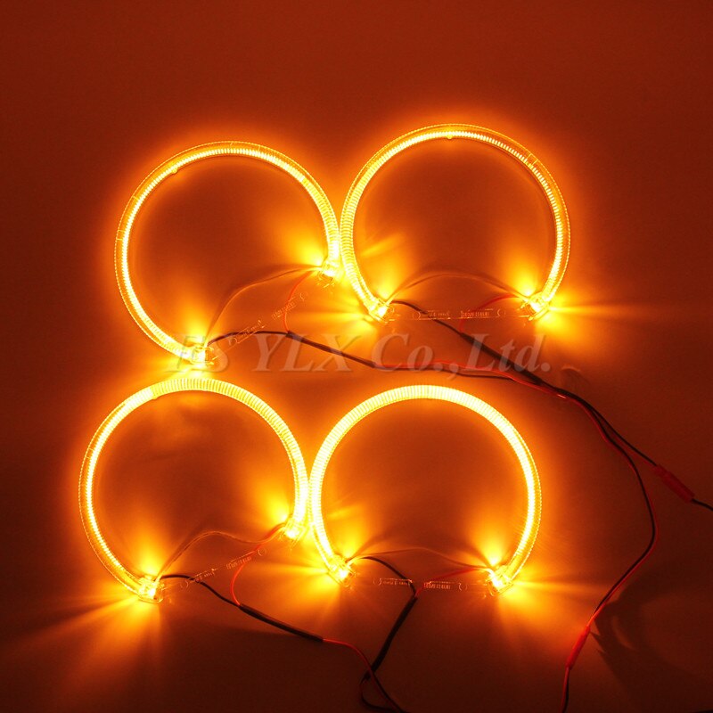 FSYLX LED Winkel Augen für BMW E46 Heiligenschein licht Fehler Freies SMD engel auge E36 E38 E39 E46 Projektor Weiß gelb verrotten blau Winkel Augen: Gelb