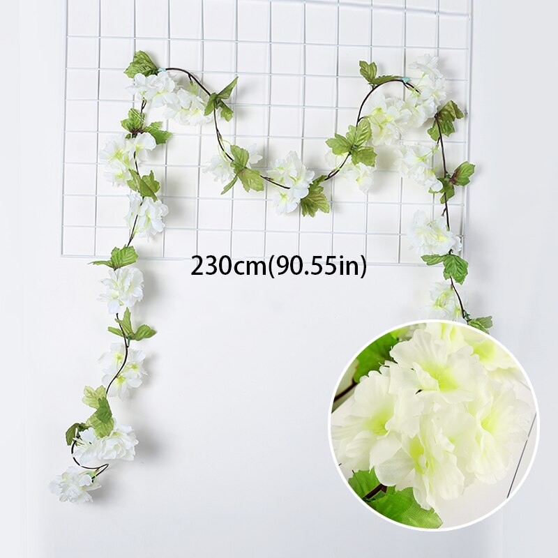 1 Uds. Guirnalda de flores artificiales, guirnalda de cerezas, telas no tejidas, tela de flores para pared, decoración de lujo para el hogar, decoración para el jardín