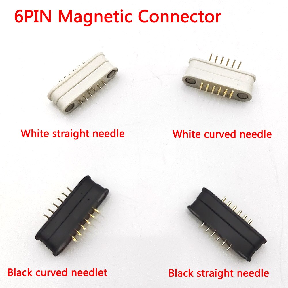 1set 6Pin Magnetic Pogo Pin Connector 6 Positions Pitch 2.2mm Spring Loaded Header Contact for Charge Data Transfer cable Probe