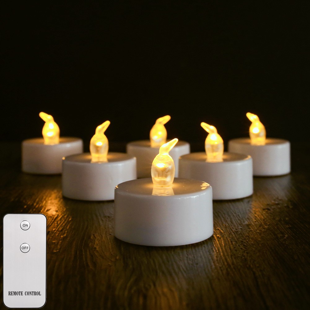 Battery Operated Tea Light Candles with Remote Control 12/24Pack Flameless Flickering LED Realistic and Bright Electric Candles: Warm White