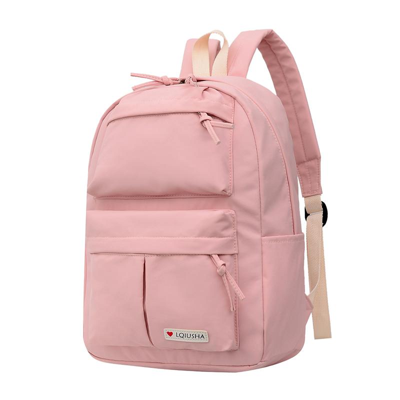 sac à dos femmes Nylon sac à dos sac d'école pour les filles adolescentes 15.6 pouces ordinateur portable sac à bandoulière femme Mochilas sac à dos: Pink