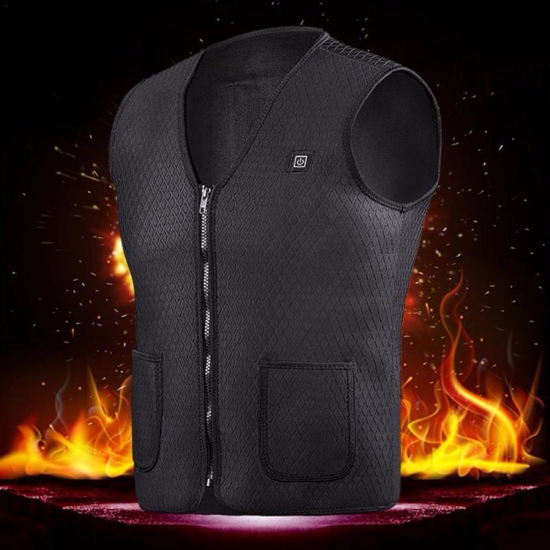 Chaleco eléctrico para hombre y mujer, chaqueta de tela calefactable con USB, almohadilla calefactora, calentador corporal, chaleco calefactor térmico, chaqueta de caza VIP para invierno