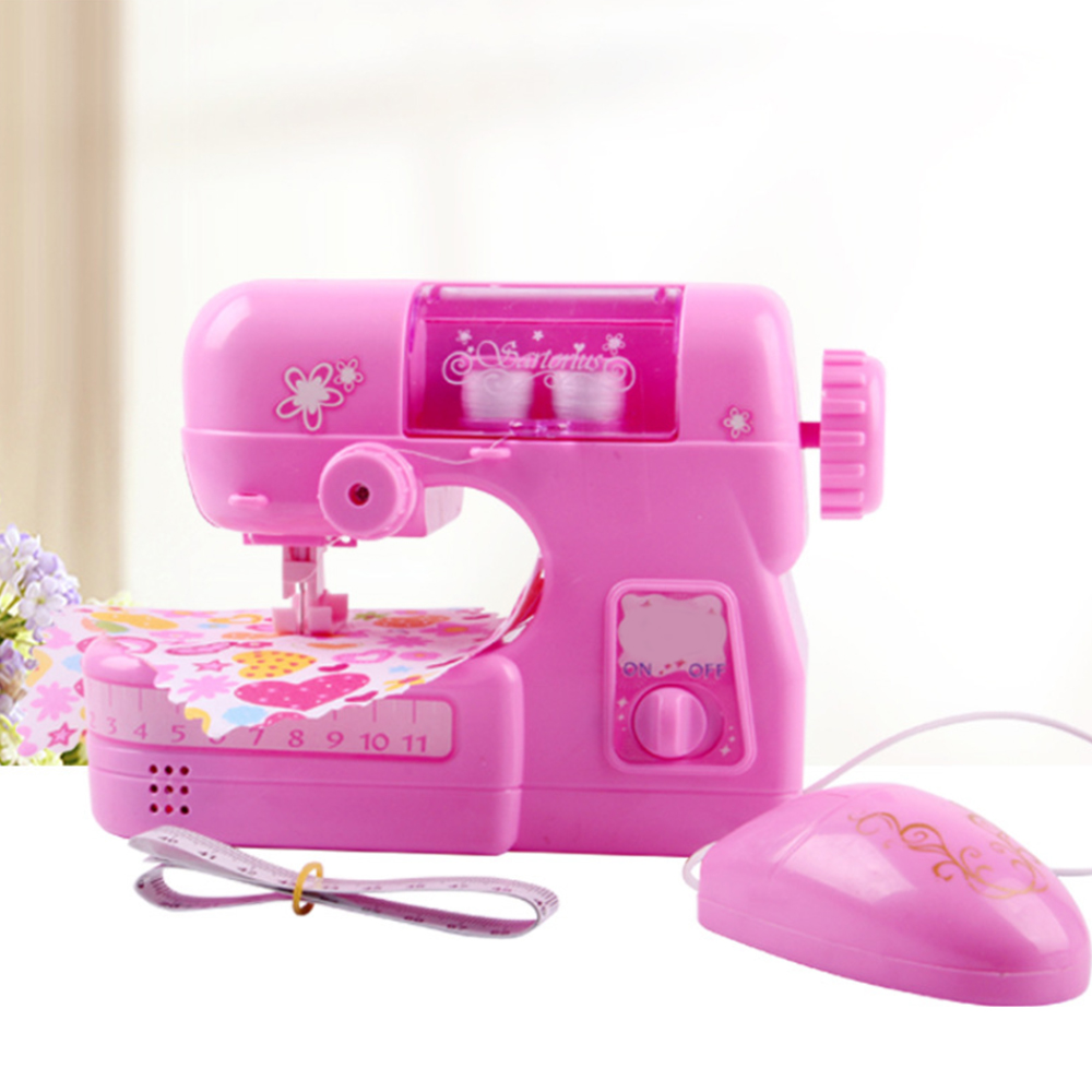 Mini symaskine legetøjssimulering små husholdningsbørn lader som om lege legetøj rollespil tidligt pædagogisk legetøj 18.5*8.8*15 cm