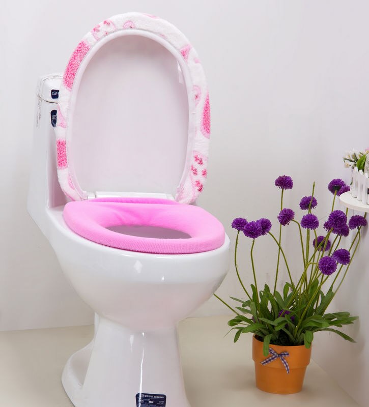 Twee Stukken Sets Katoen Linter Toilet Seat Cover en Tapijt Washroom Set decoratieve wc stoelhoezen deksels Promoties