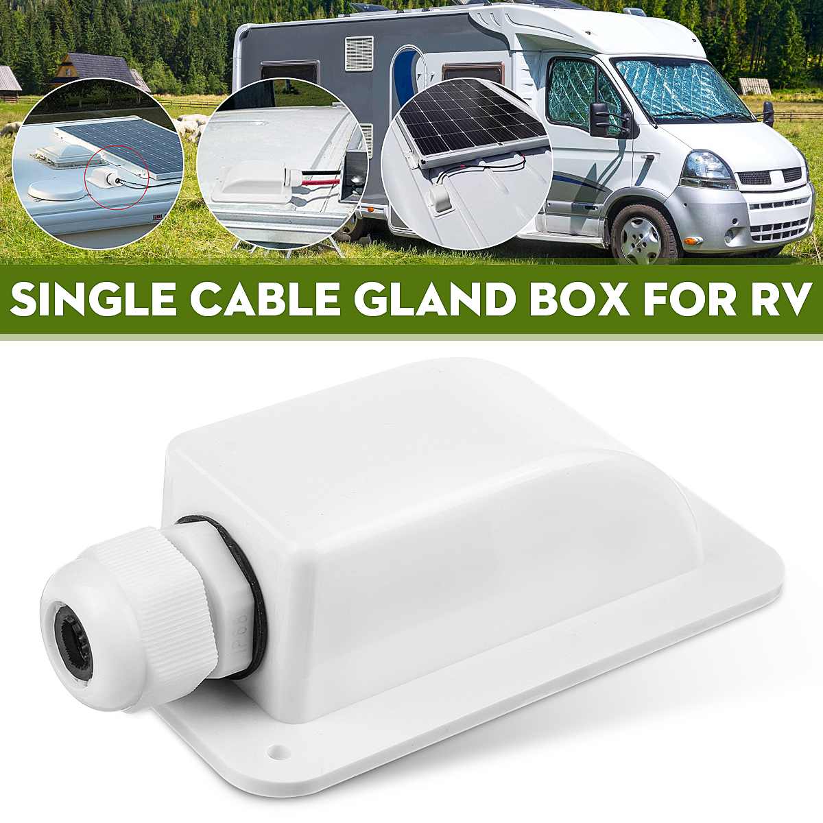Waterproof UV-resistant Wire Cable Entry Gland Connector Box Single Hole For RV Motorhome Boats Electrical Connectors