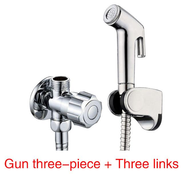 Handheld Toilet bidet sprayer kit Bathroom Self Cleaning ToiletBidet Shower Head Pressurized flushing nozzle Showers Spring Hose: E