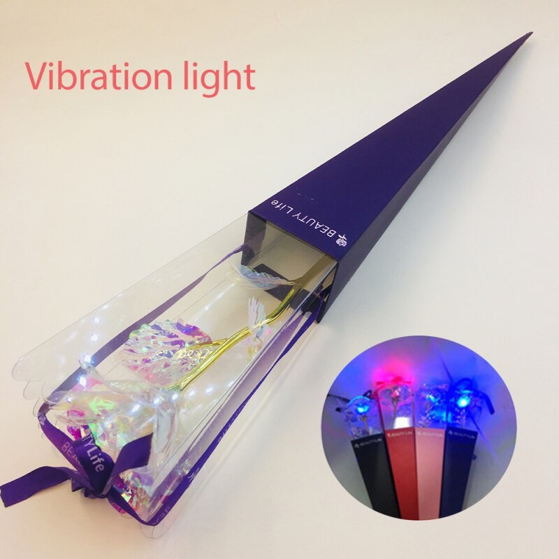 24K Gold Foil Rose Flower Artificial Rose Flower Box Exquisite Novelty Valentine's Day Romantic Flower Wedding