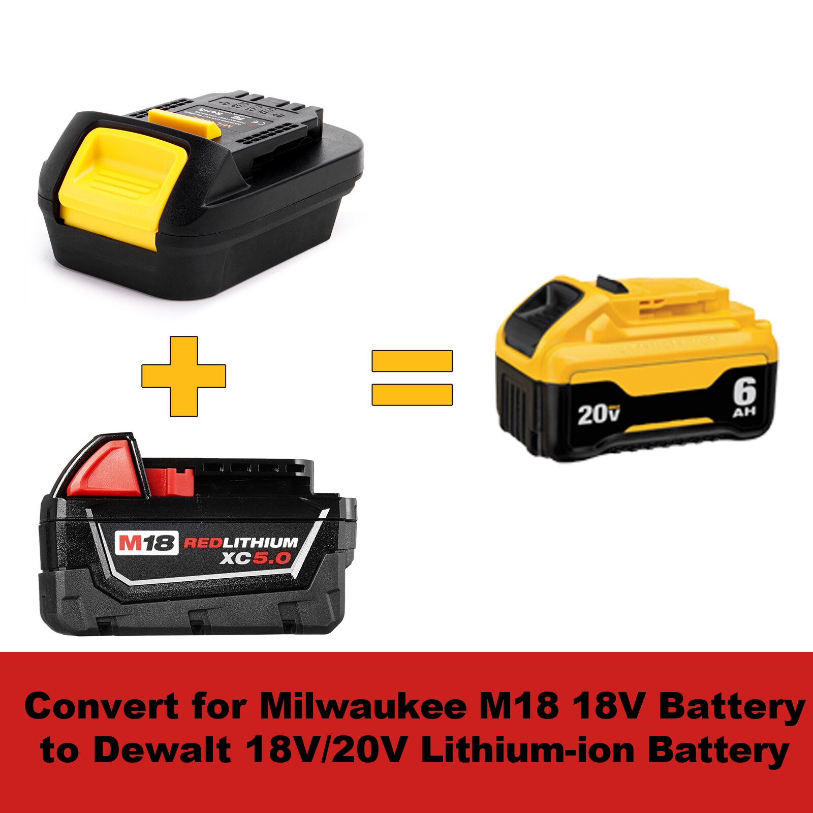 MIL18DL Batterij Converter Adapter Voor Milwaukee M18 Serie Converteren Naar 20 V Batterij Gebruik Voor Dewalt 18/20 Volt Power Tool