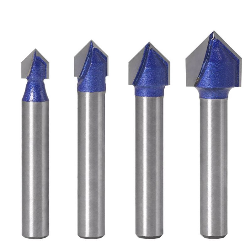 6mm Shank 90 Degree V Groove Router Bit 1/4\" 5/16\" 3/8\" 1/2\" Engraving Cutter