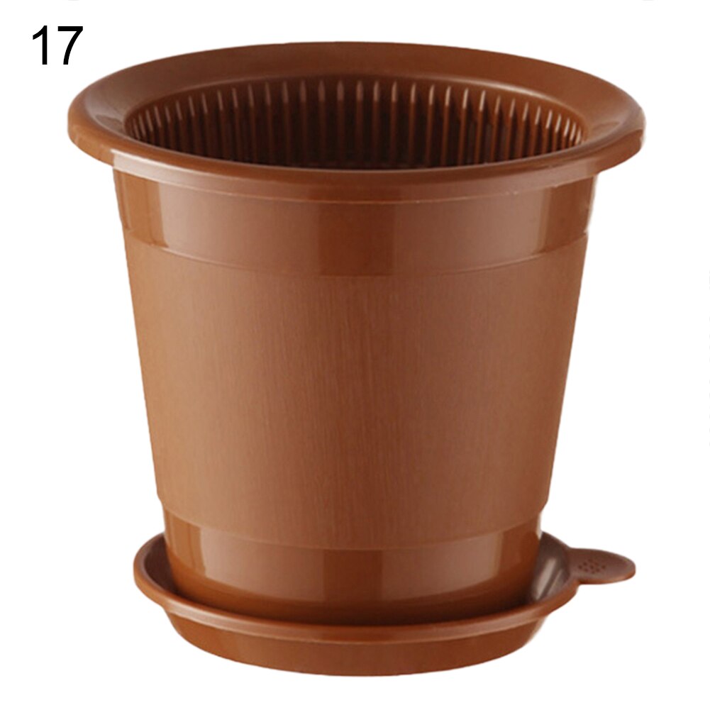 Drainage Slotted Hole Succulents Orchid Flower Inner Outer Pot Container Home Office Decor Planter Desktop Flower Pots