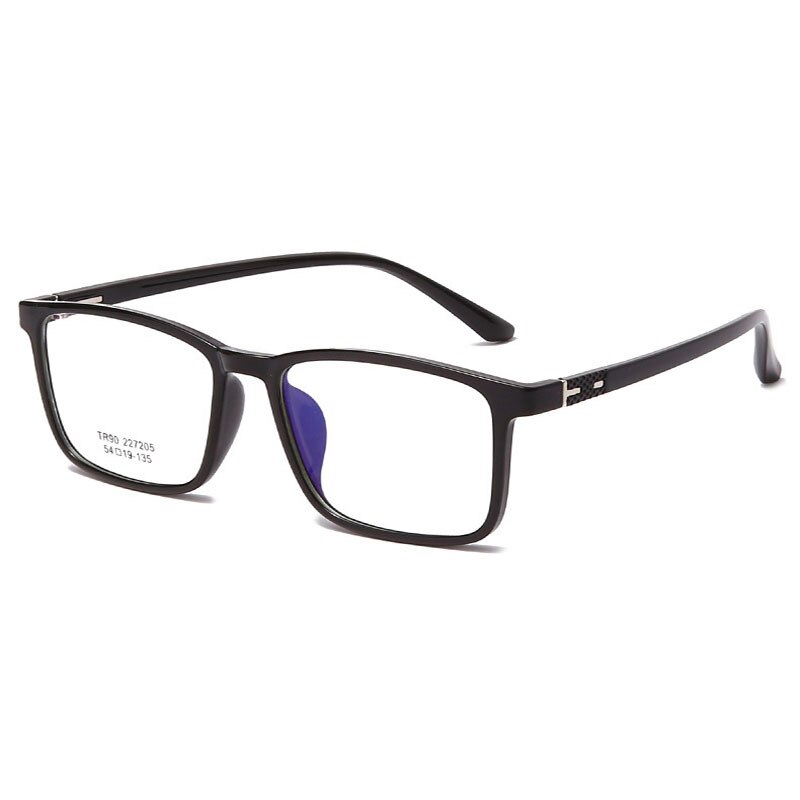 Retro Ultralight Rectangle Spectacles Plastic Frame Glasses Full Rim Anti-Blue Ray Eyewear Unisex: SHINNY BLACK