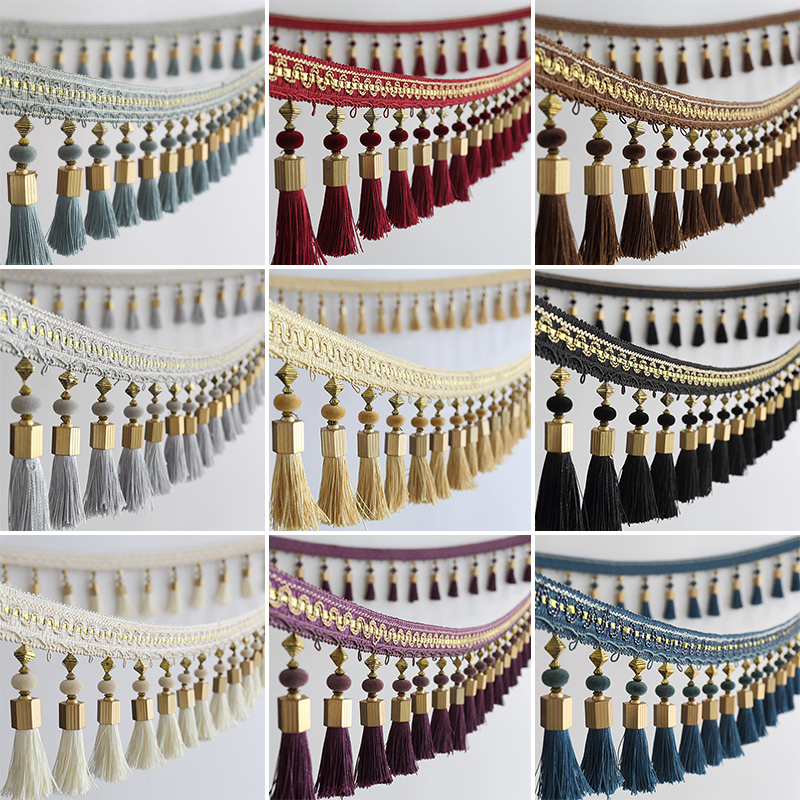 3M Kwastje Kralen Fringe Rand Gordijn Accessoires Trim Kant Boho Bekleding DIY Party Opknoping Ring Koorden Ambachten Naaien Decor
