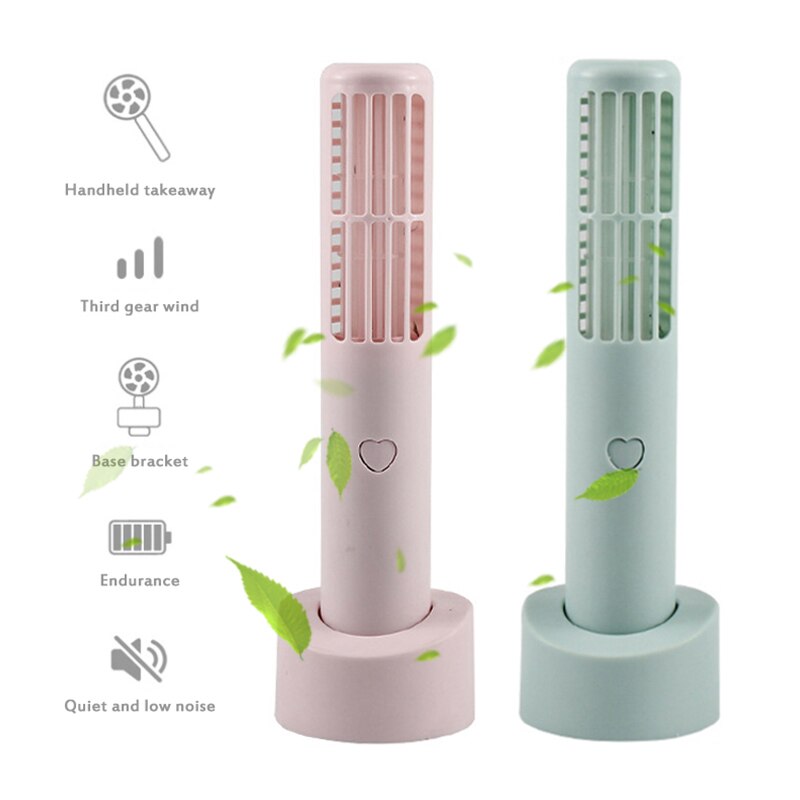 Usb Oplaadbare Draagbare Bladeless Fan Bladloze Ventilator Handheld Mini Luchtkoeler Geen Blad Handy Fan Met 3 Ventilator Snelheid Niveau koeler