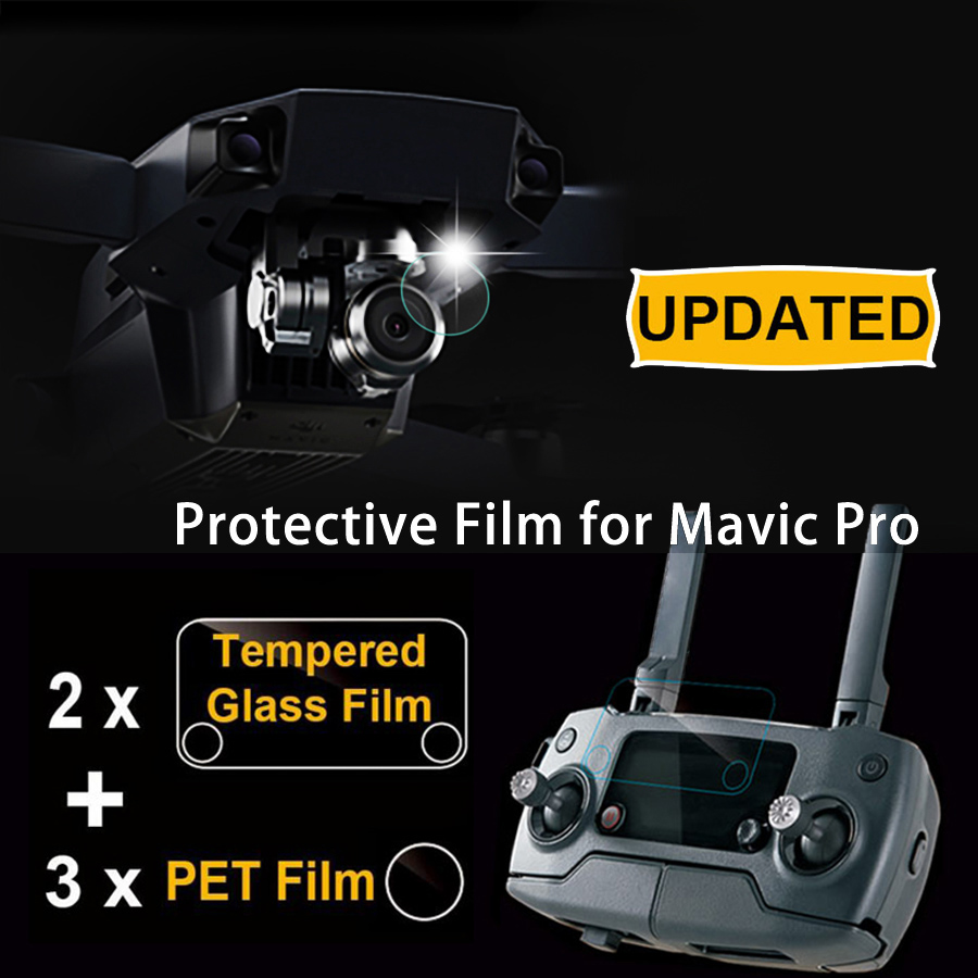 9H Hard Afstandsbediening Screen Protector/Film voor DJI Mavic Pro + Camera Len Protector/Film voor mavic Pro