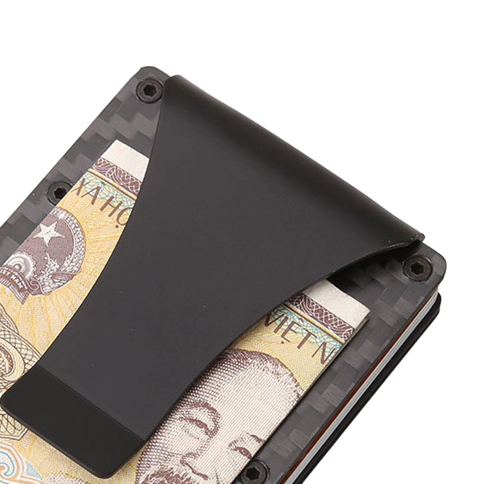 Cards Bag with RFID Blocking Technology Black Plaid Pattern Rectangle Shape Large Capacity Card Bag